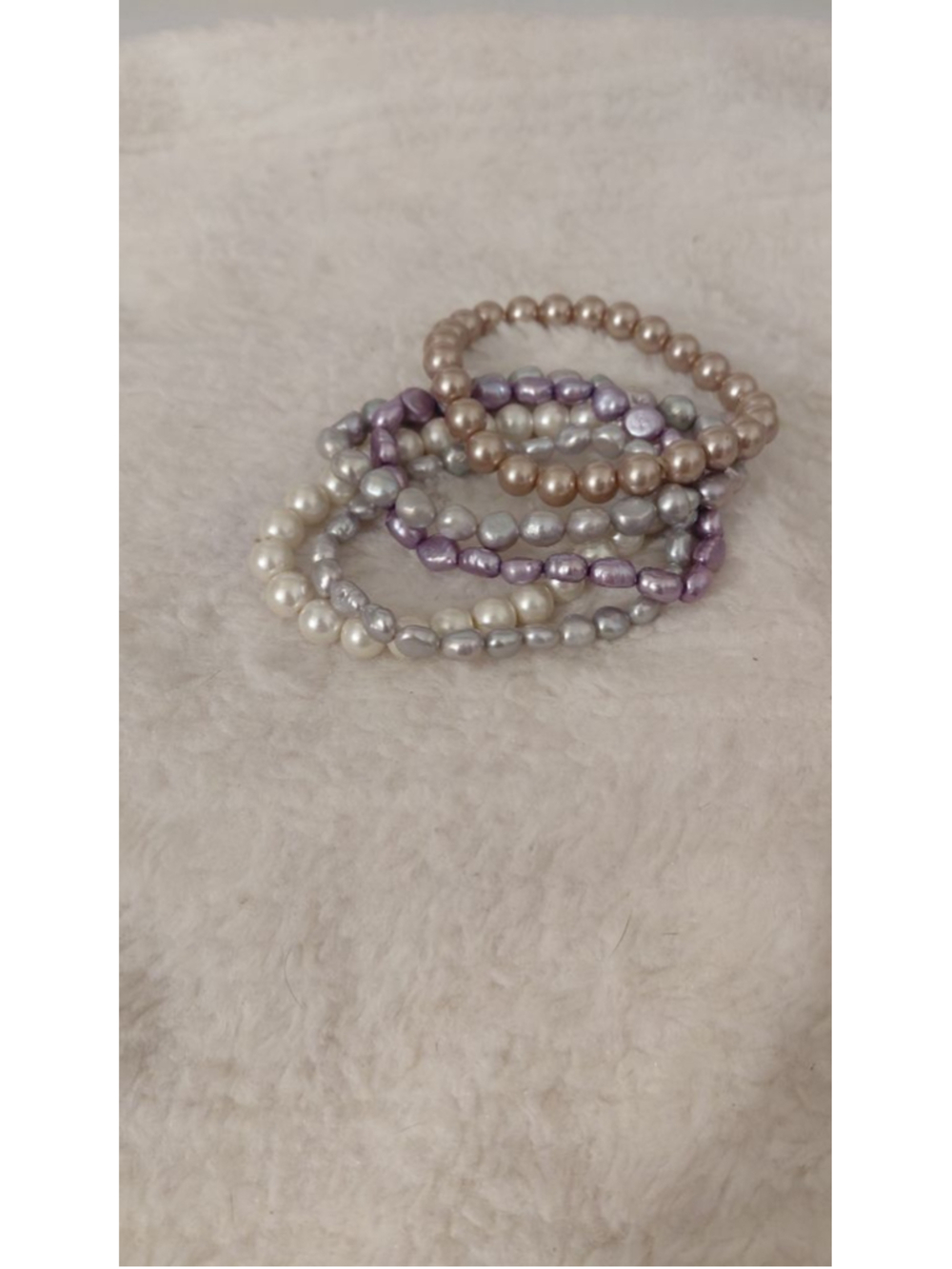Women's Unbranded Pearl Bracelets One Size White Purple